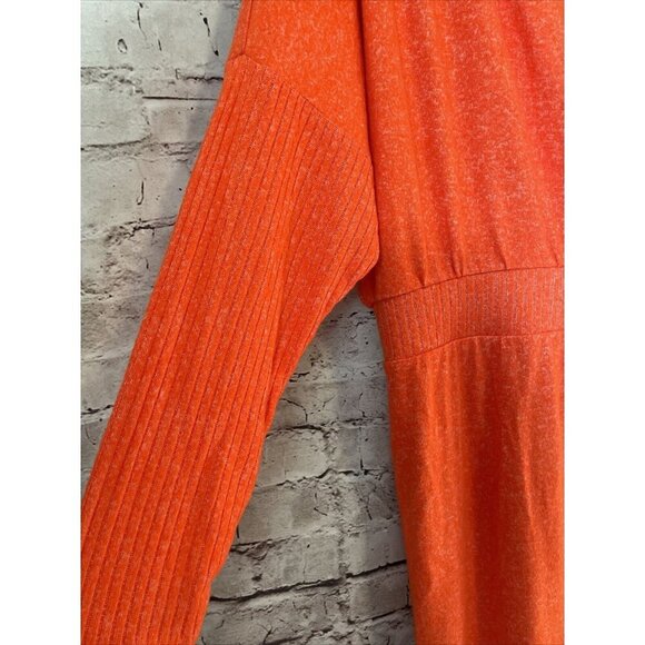 Daily Practice Anthropologie Dress Orange Lightweight Sweater Dress Cowl  1X - Picture 4 of 5